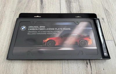 Genuine OEM  BMW Carbon Fiber License Plate Frame Slim Line Brand New - Image 1 of 2