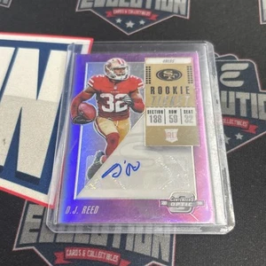 2018 Contenders Optic Rookie Ticket Purple DJ Reed Auto /99 - Picture 1 of 2