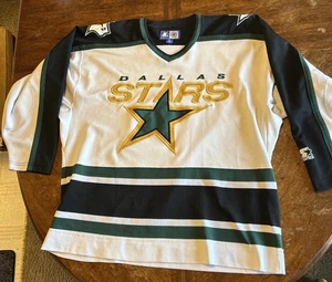 Vintage Starter Y2k 90’s NHL  Dallas Stars Jersey Men’s Sz Xl White Green Black - Picture 1 of 22