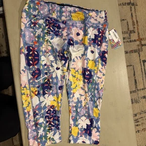 New LuLaRoe Jade Leggings 2X Capri Butter Soft Floral Womens Plus Size NWT - Picture 1 of 18