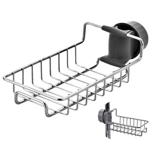 iPstyle Kitchen Sink Caddy Organizer Over Faucet Sponge Holder, Stainless Ste... - Picture 1 of 7