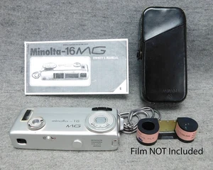 Minolta-16 MG Mini Camera 16mm Film w/Case Works Great Mint Condition Japan - Picture 1 of 14