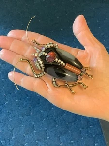 IRADJ MOINI Vintage große Käfer Käfer Insekt Brosche Anstecknadel Modedesigner Schmuck - Bild 1 von 10