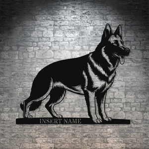 Personalized German Shepherd Metal Sign. Custom Dog Owner Wall Decor Gift - Picture 1 of 7