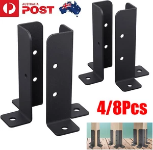4/8Pcs Heavy Duty Adjustable Wood Fence Pergola Post Base Brackets Kit Fit Post - Picture 1 of 12