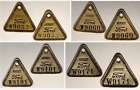 4 Matched Sets Ford Factory Tool Check Brass Tags: Rouge "W" Tool & Die;  8 Tags