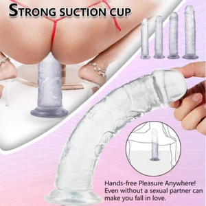 Big Realistic Dildo Dong Penis Cock Veined Suction Cup Adult Sex Toys 4 Sizes - Picture 1 of 16