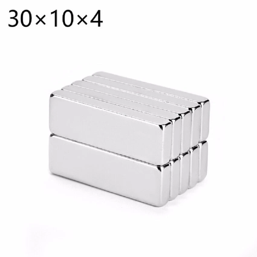 4 MAGNETI NEODIMIO 30x10x4 MM CALAMITA POTENTE FIMO CERAMICA MAGNETE CALAMITE - Immagine 1 di 1