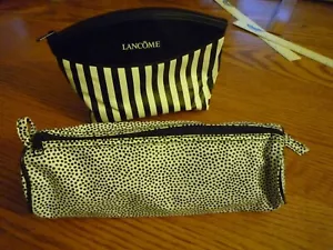 2 Vintage Lancome Cosmetic Make-up Zippered Pouches Travel Bags Cases Totes - Picture 1 of 19