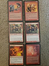 6 Mtg Nm/Lp Red Mage Il-Vec/ Magma Spray/ Mogg Flunkies/ Maniacal Rage/ 2x...