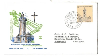 27/11/1968 Australia FDC - Macquarie Lighthouse 1818 - Clarence St. Sydney FDI - Image 1 of 2