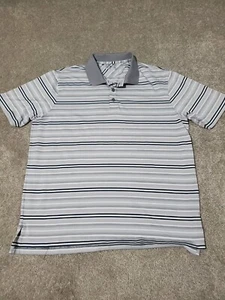 Camisa polo Under Armour para hombre talla XL gris blanco a rayas golf suelta equipo térmico - Imagen 1 de 6