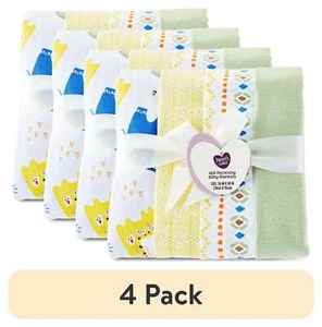 Cotton Flannel Receiving Blankets for Baby Boys and Girls, Jungle, 4-Pack - Picture 1 of 9