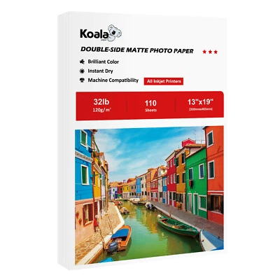 110 Sheets Koala Double Sided Matte Photo Paper 13x19 32 lb Inkjet Printer 120g - Image 1 of 4