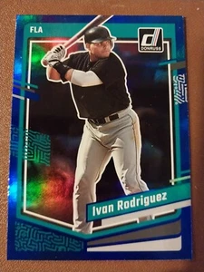 2023 IVAN RODRIGUEZ DONRUSS BLUE FOIL BASEBALL CARD #225 MARLINS RANGERS PUDGE - Picture 1 of 2