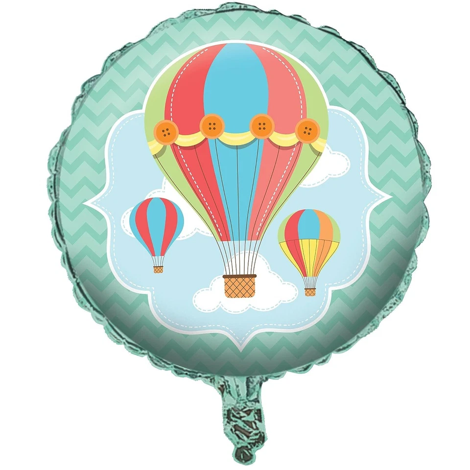 Up, Up & Away Hot Air Baby Shower Birthday Party Decoration 18" Mylar Balloon - Image 1 of 1