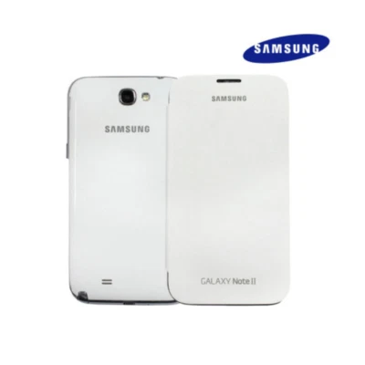 New Original Samsung Galaxy Note II N7100 Flip Cover Phone Case with NFC - White - Image 1 of 4