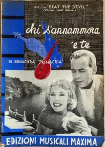 SPARTITO MUSICALE DA COLLEZIONE 1953 FILM BEAT THE DEVIL -CHI S'ANNAMMORA 'E TE - Foto 1 di 3