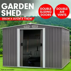 6ft x 8ft Garden Sheds Tool Storage Outdoor Workshop Shelter Spire Roof - Grey - Picture 1 of 9