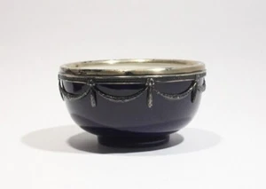 Schale Porzellan kobalt blau mit Silbermontur 800 WtB - Picture 1 of 5