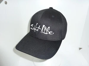 Salt Life A Flex Fit Baseball Hat Cap  BY YUPOONG SIZE S-M  BLACK - Picture 1 of 5