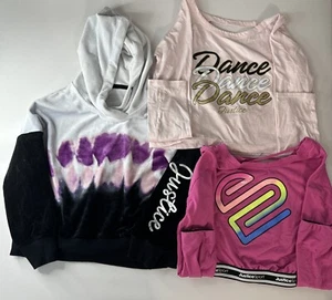 Justice Hoodie Shirt Crop Top Combo 3pc Size Sm Pink Design Tie Dye BX06 - Picture 1 of 9