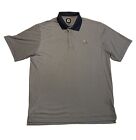Footjoy Golf polo Mens XL navy Blue Gray Stripes Stretchy Quick Dry Short Sleeve