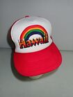 Vintage Emboidered Hawaii Rainbow Hat Cap Snapback Mesh Back Trucker Rare
