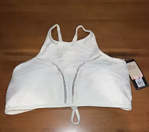 Calia by Carrie Underwood hochgeschlossenes Jacquard Schwimmen Bikini Oberteil XL NEU Neu mit Etikett weiß - Bild 1 von 9