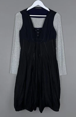 Vintage MARITHE FRANCOIS GIRBAUD Adjustable Length Silk Dress Y2K Black Gray S - Image 1 of 4