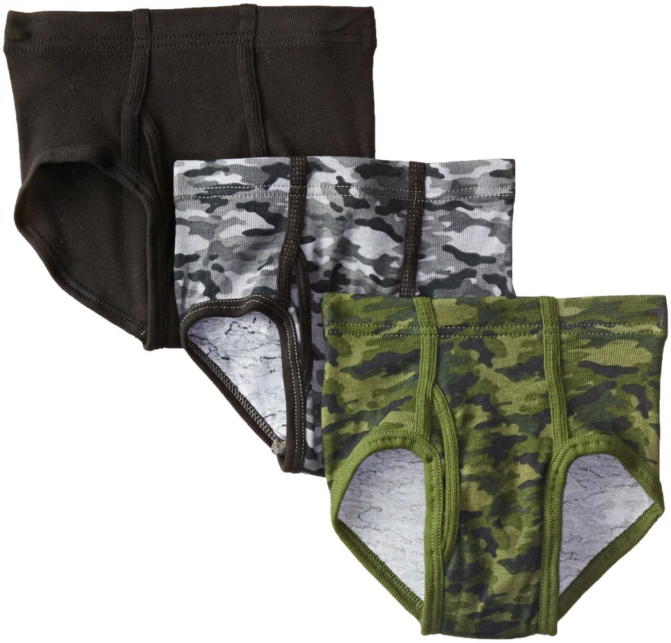 Hanes BU720C Boys' 3 Pack Ultimate Comfortsoft Printed Brief Camo Underwear - Image 1 of 1