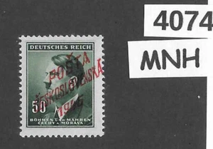 #4074 postfrisch Briefmarke Adolf Hitler Sc65 50Hal BaM WWII 1945 Lokaler Aufdruck - Bild 1 von 1