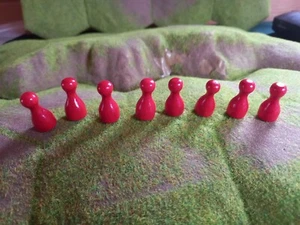 Escape From Colditz 8 x Red (British) Wooden Pawns Excellent Condition - Picture 1 of 2