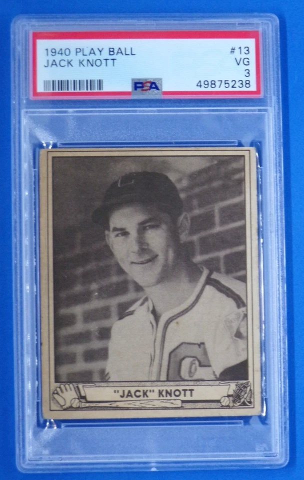1940 Play Ball #13 Jack Knott Chicago White Sox PSA 3 - Image 1 of 2