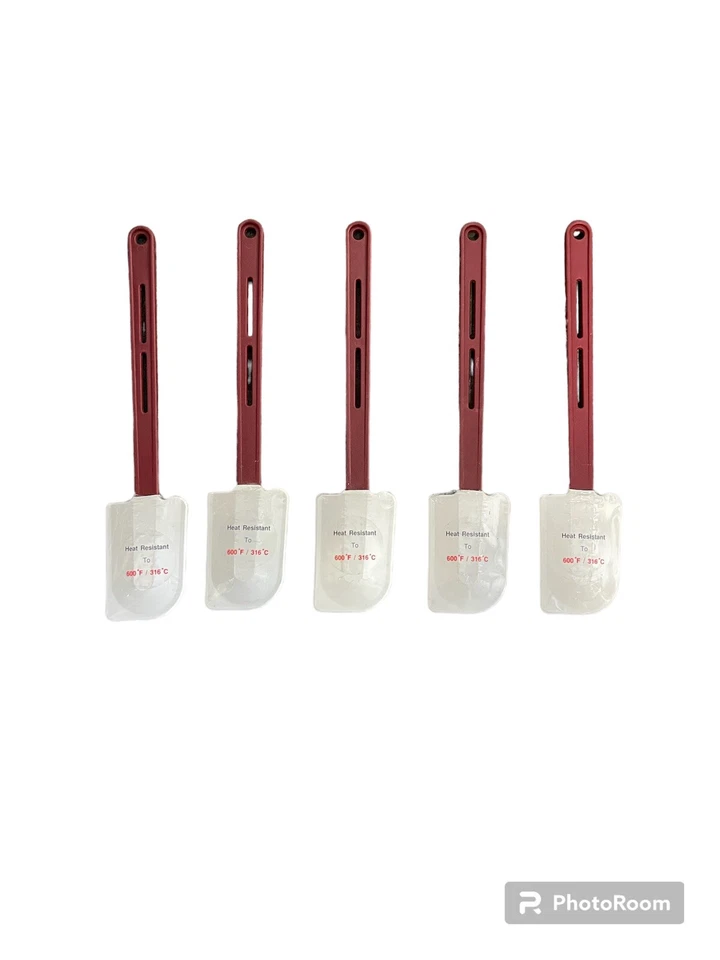 Choice 14" Heat-Resistant Silicone Spatula Red - 5 Pack - Image 1 of 1