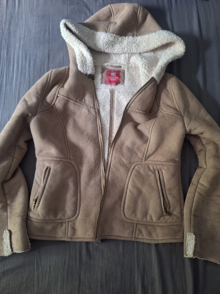 CHAQUETA GLORY marrón con cremallera descolorida talla mediana para mujer Foto 1 de 4