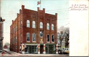 G.A.R. BUILDING John Brown Bell MARLBOROUGH, Massachusetts MA c1908 Postcard - Picture 1 of 2