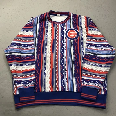 Chicago Cubs Sweater Mens XL Blue Red Pat Hughes SGA Giveaway Coogi RARE - Image 1 of 4
