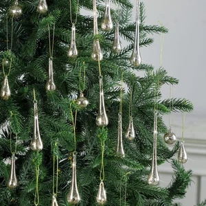 Vercraft 24 Pcs Mercury Glass Teardrop Ornaments for Christmas Tree Raindrop ... - Picture 1 of 5