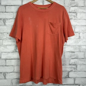 J.CREW NWD Men's Vintage-Wash Orange Cotton Pocket T-Shirt LARGE BW379 - Picture 1 of 7