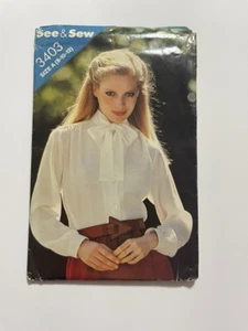 Butterick See And Sew Pattern 3403 Blouse Uncut Size 8-10-12 - Picture 1 of 3