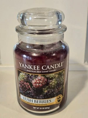 Yankee Candle LUSH BERRIES 22 oz Jar Candle FREE SHIP Rare Find - Image 1 of 4