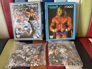 WWF JIGSAW PUZZLES X2 - THE BUSHWAKERS & ULTIMATE WARRIOR - SEALED BAGS - MB - - Picture 1 of 7