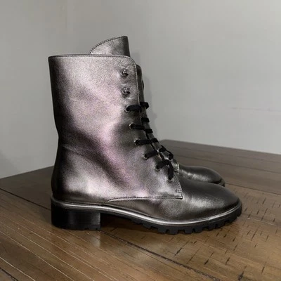 Серебряные боевые ботинки Stuart Weitzman Dazzle размер 6  - Изображение 1 из 4