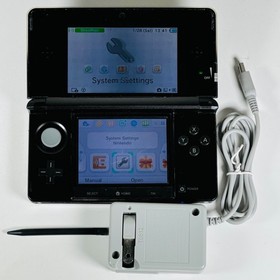 Nintendo 3DS Console Cosmo Black *Heavy Wear* w/ Accessories - USA Seller