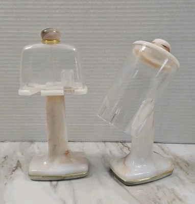 复古覆盖式底座牙刷架和 Dixie 杯架人造大理石浴架 — 第 1/4 张图片