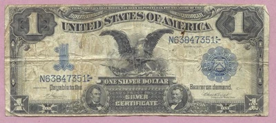 Águila negra de $1 de 1899, certificado de plata de un dólar, en muy buen estado, subasta verdadera, sin precio base Foto 1 de 2