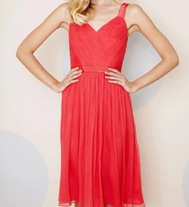 Boden Coral Jocelyn Silk Sleeveless V-Neck Format Knee Length Dress Size 6 - Picture 1 of 24