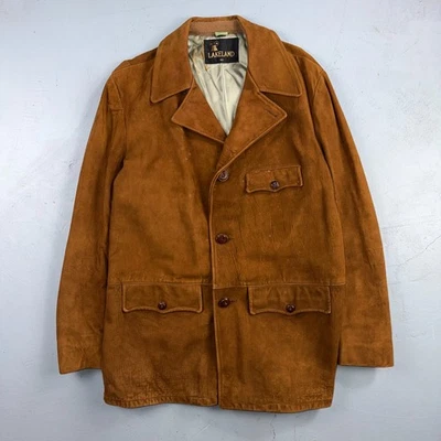Chaqueta vintage de cuero Lakeland gamuza occidental marrón talla 42 abrigo de coche para tareas Foto 1 de 4