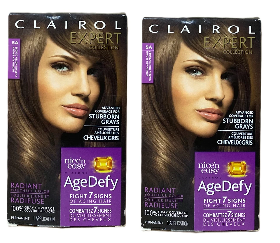 2 de Clairol Age Defy Color de cabello permanente #5A marrón ceniza medio Foto 1 de 1